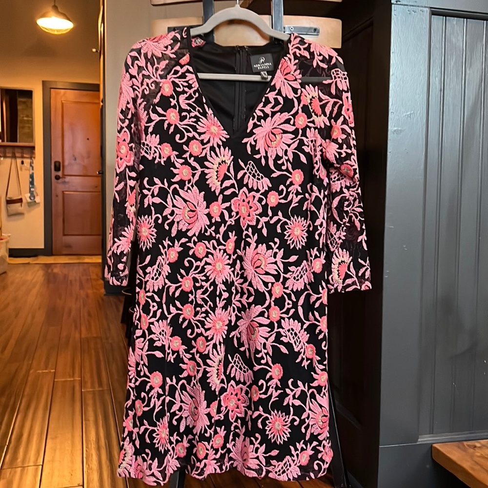 Floral Embroidered Adrianna Papell Dress